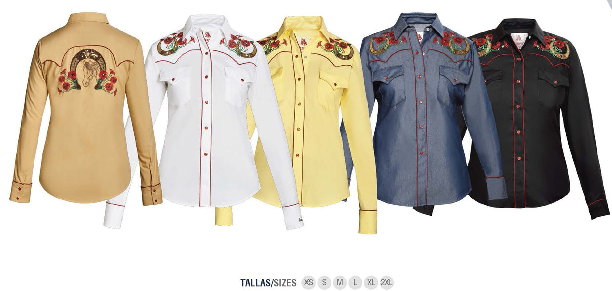 Blusa vaquera dama 046DA01 BLANCA - Tiendacharra.com - Bodega Tienda Charra