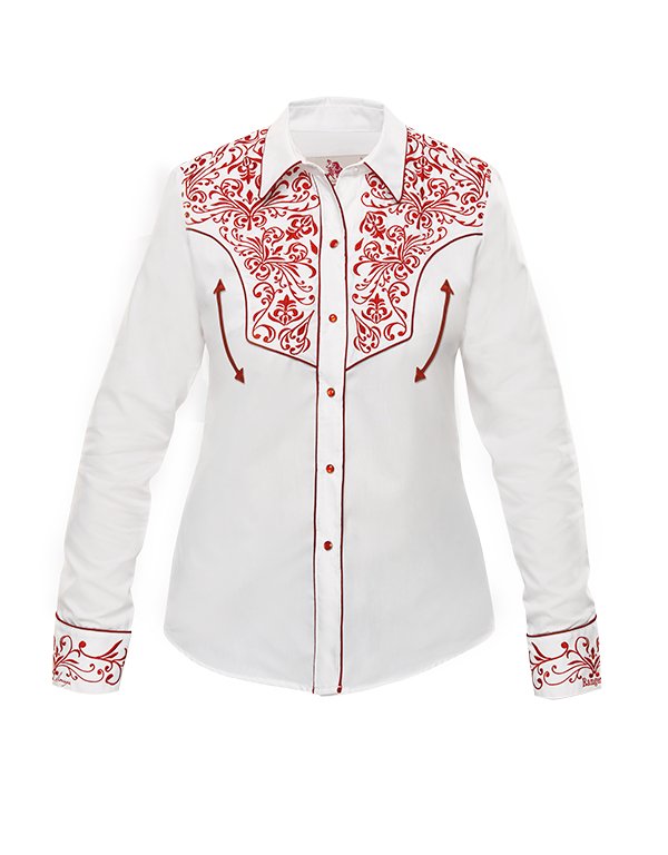 Blusa vaquera dama 046DA01 BLANCA - Tiendacharra.com - Bodega Tienda Charra