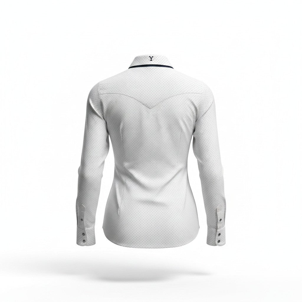 Blusa Vaquera de Dama Yellowstone SDY006 Puntos Blancos - Tiendacharra.com - Bodega Tienda Charra