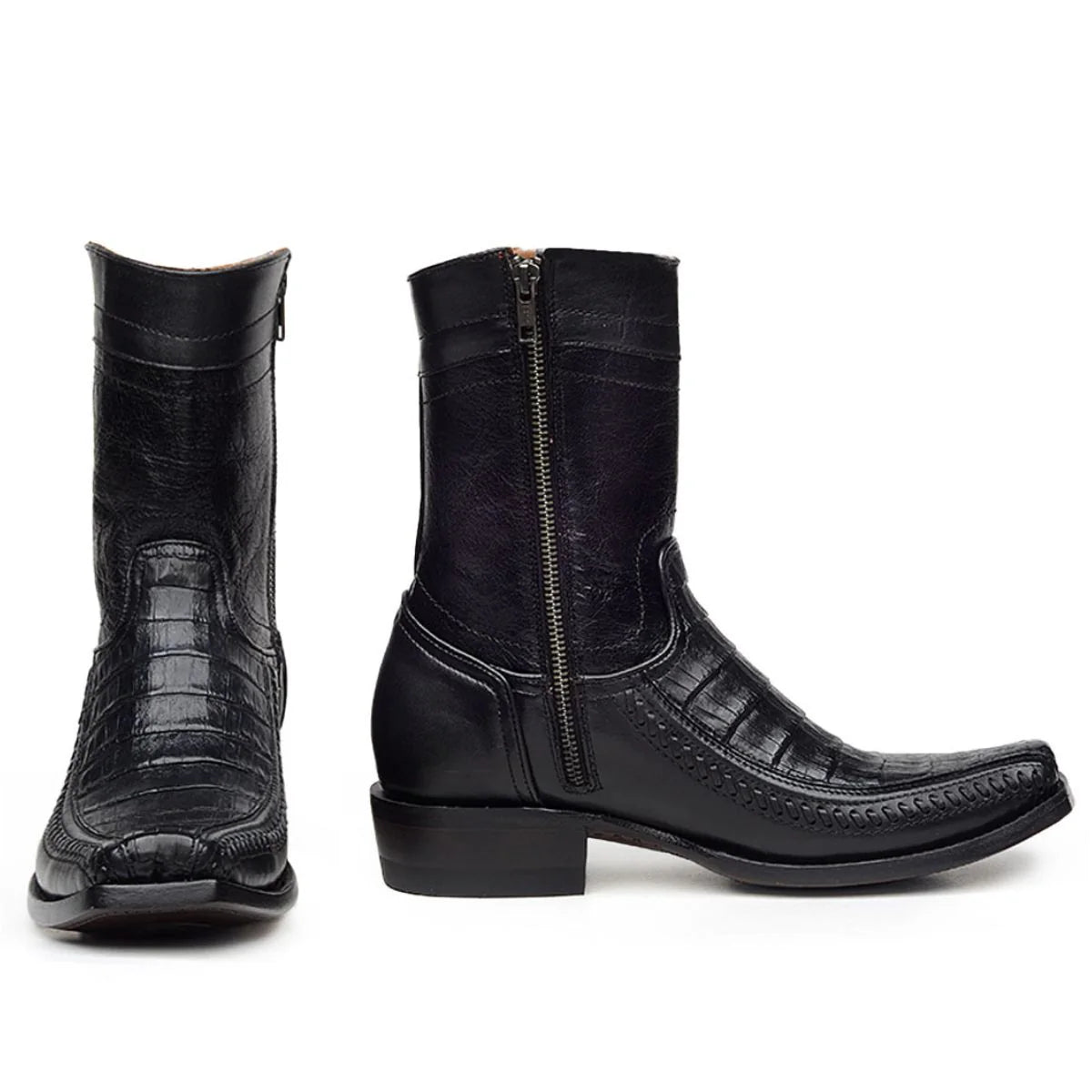 Bota Moderna piel exotica piel Caiman negra mod Diego 02 - Tiendacharra.com - Bodega Tienda Charra