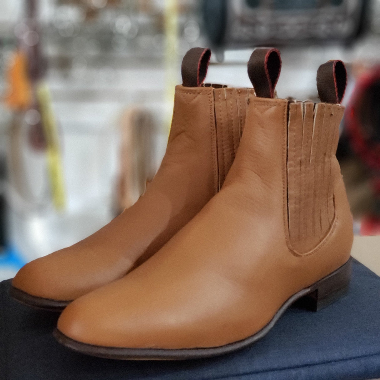 Botín charro en piel color Almendra - Tiendacharra.com - Bodega Tienda Charra