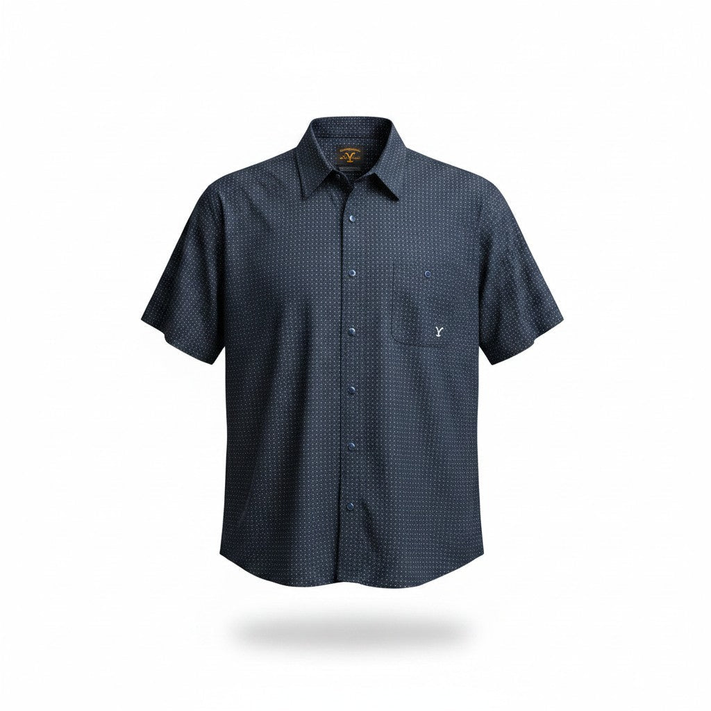Camisa Yellowstone SCY017 Manga Corta Gris - Tiendacharra.com - Bodega Tienda Charra