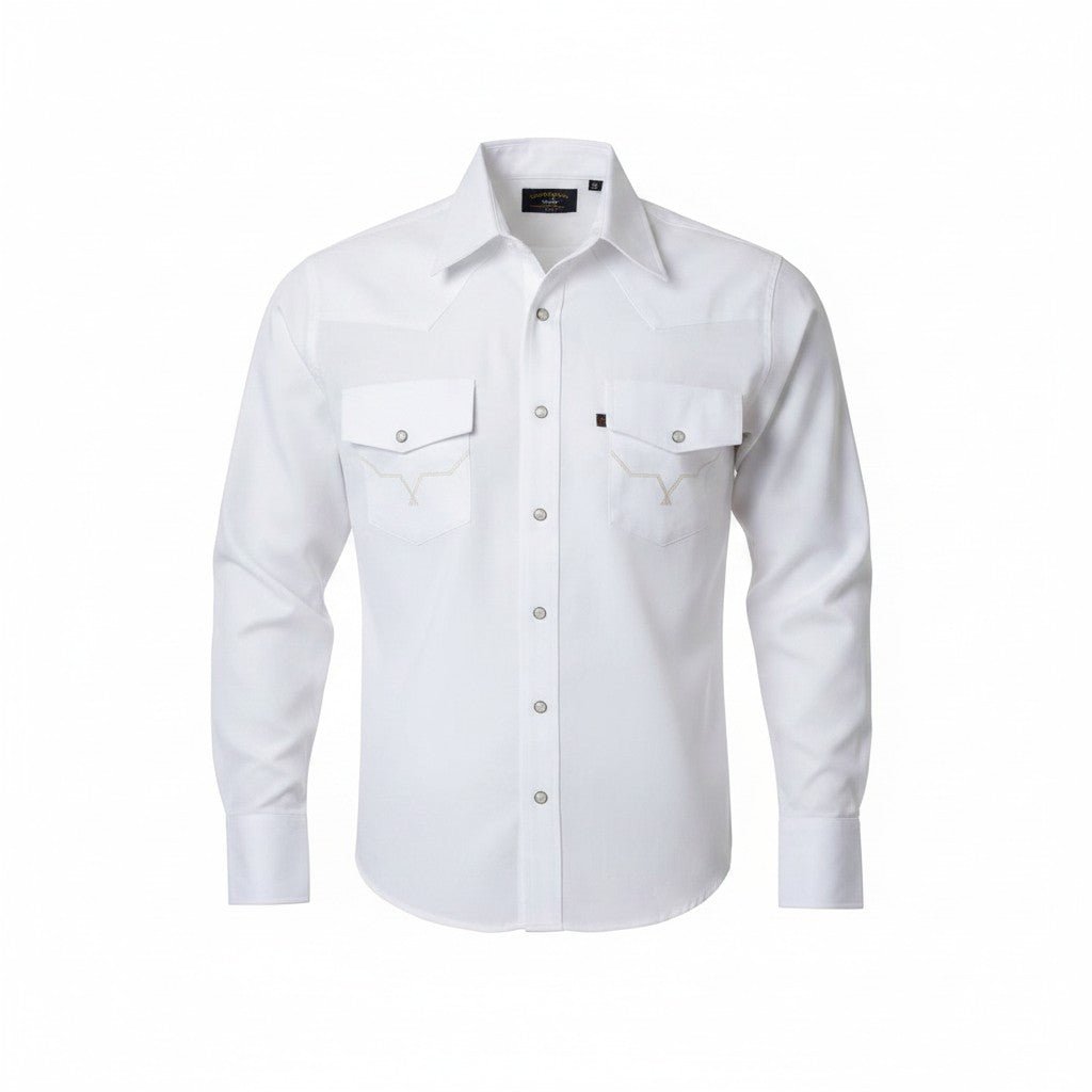 Camisa Yellowstone Y25SCY016 Oxford Blanco - Tiendacharra.com - Bodega Tienda Charra