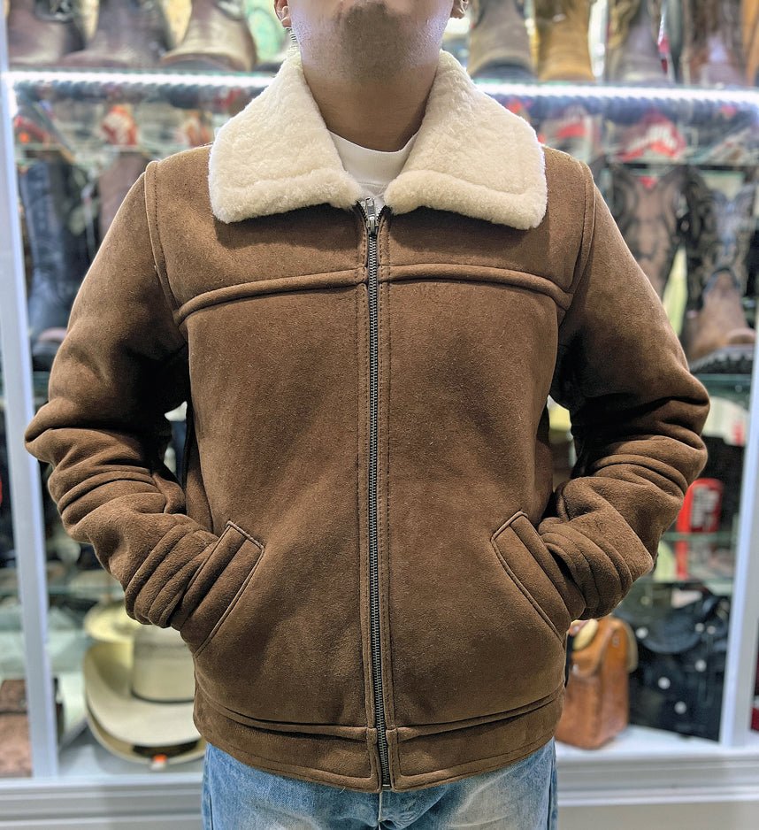 Chamarra Malboro corta de piel de borrego (natural) - Tiendacharra.com - Bodega Tienda Charra