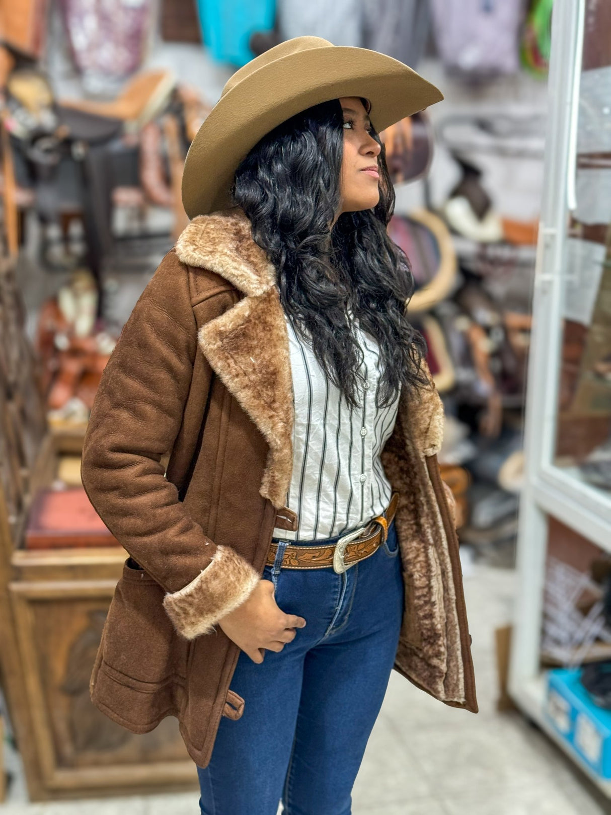 Chamarra modelo Dakota piel de borrego cazadora - Tiendacharra.com - Bodega Tienda Charra