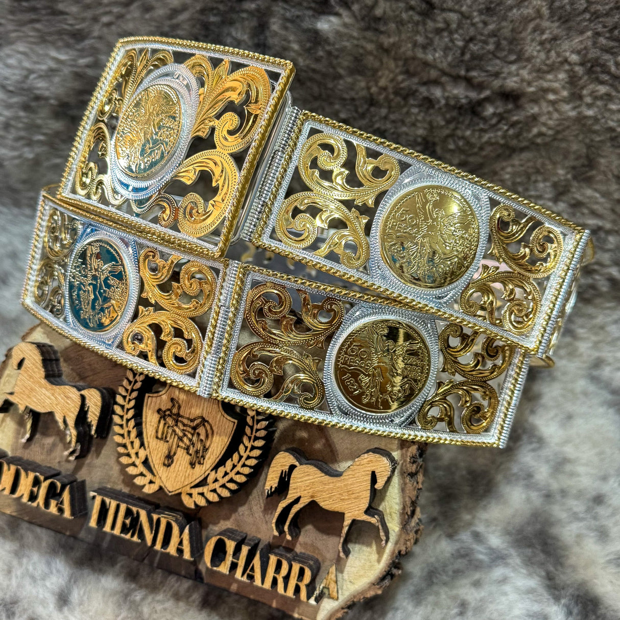 Cinto chapeado en oro - Tiendacharra.com - Bodega Tienda Charra