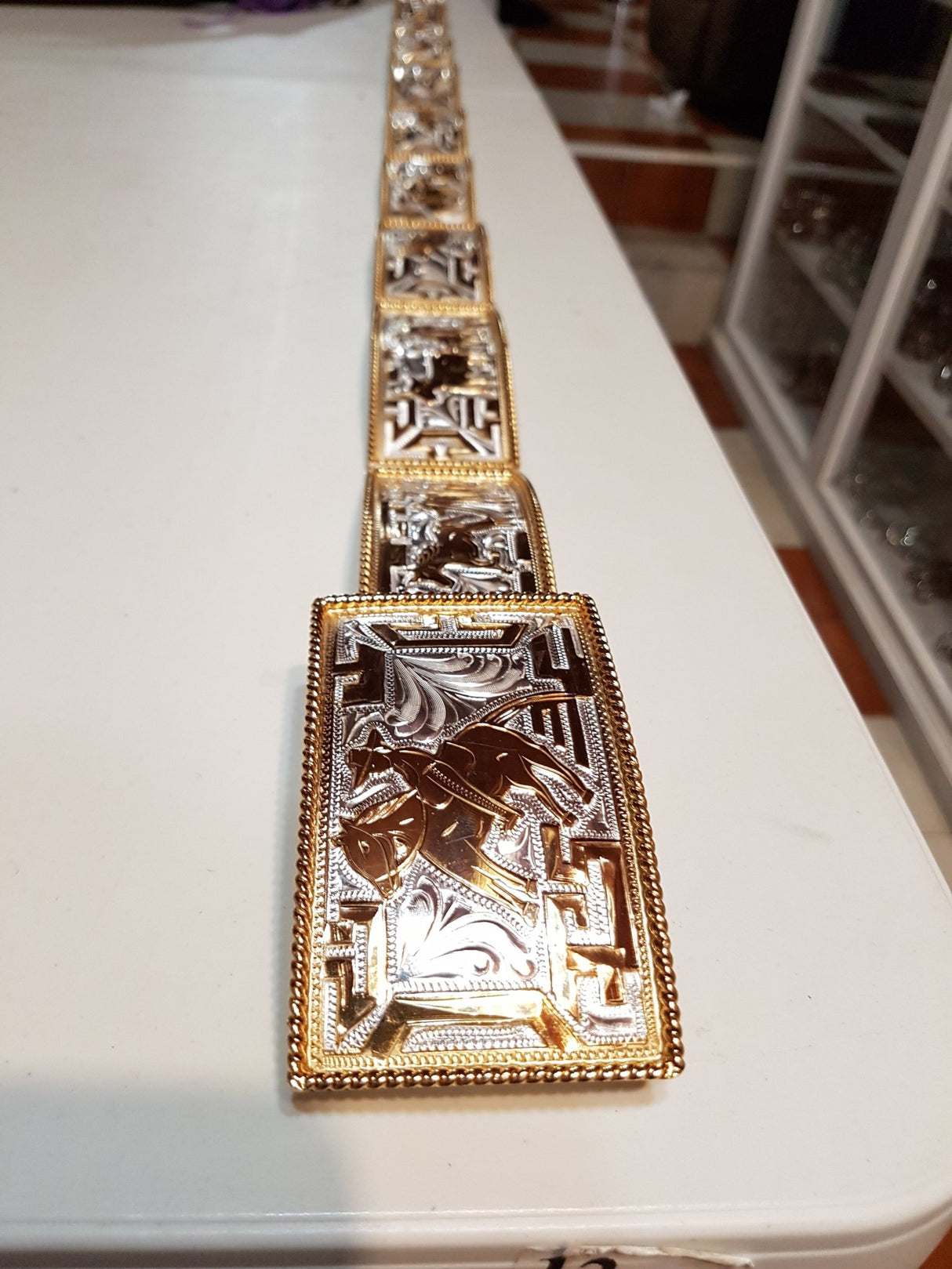 Cinto chapeado en oro modelo suertes charras - Tiendacharra.com - Bodega Tienda Charra