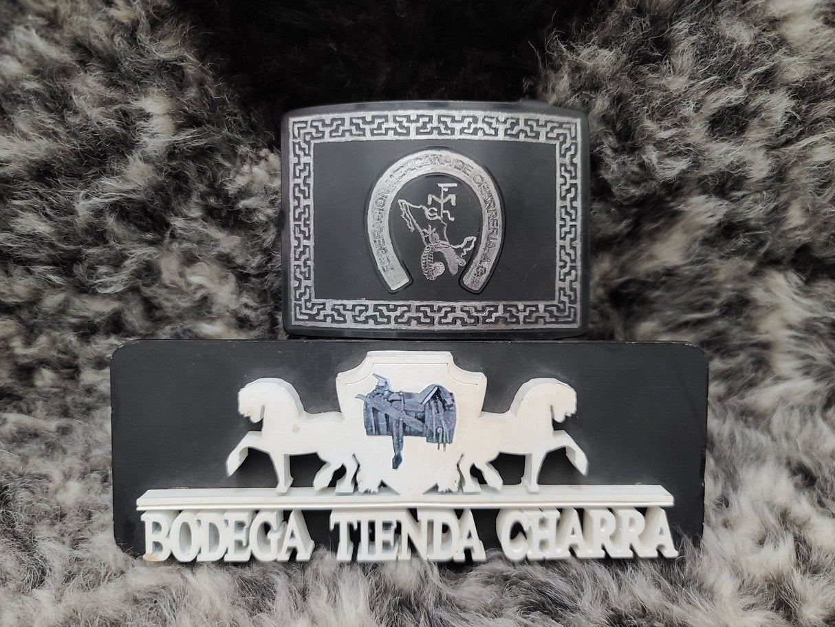 Hebilla acero inoxidable con tinta HCT0422 - Tiendacharra.com - Bodega Tienda Charra