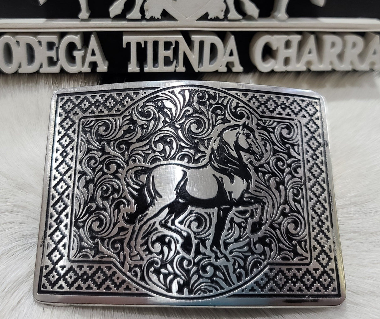 Hebilla acero inoxidable con tinta HCT106 - Tiendacharra.com - Bodega Tienda Charra