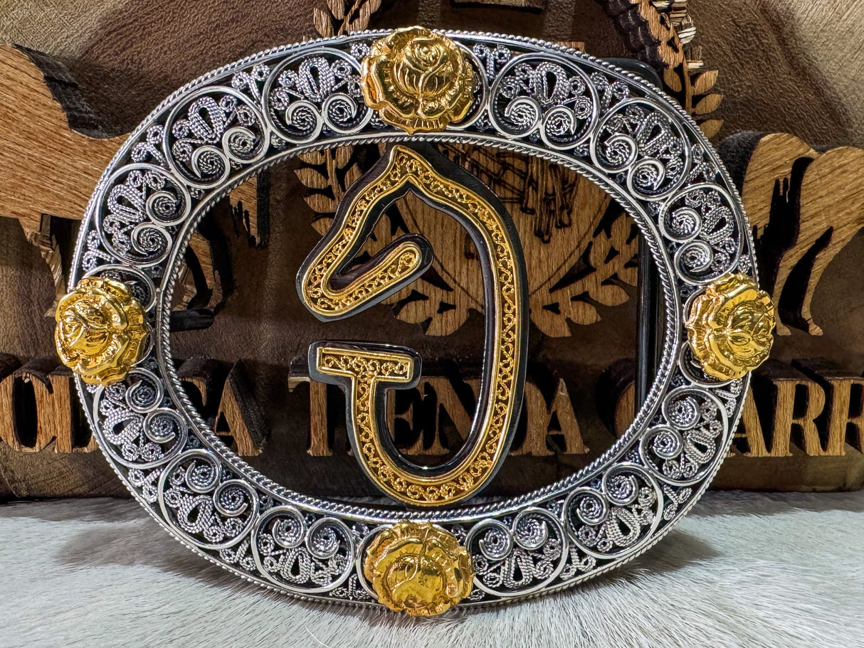 Hebilla de Filigrana en Plata Personalizada - Tiendacharra.com - Bodega Tienda Charra