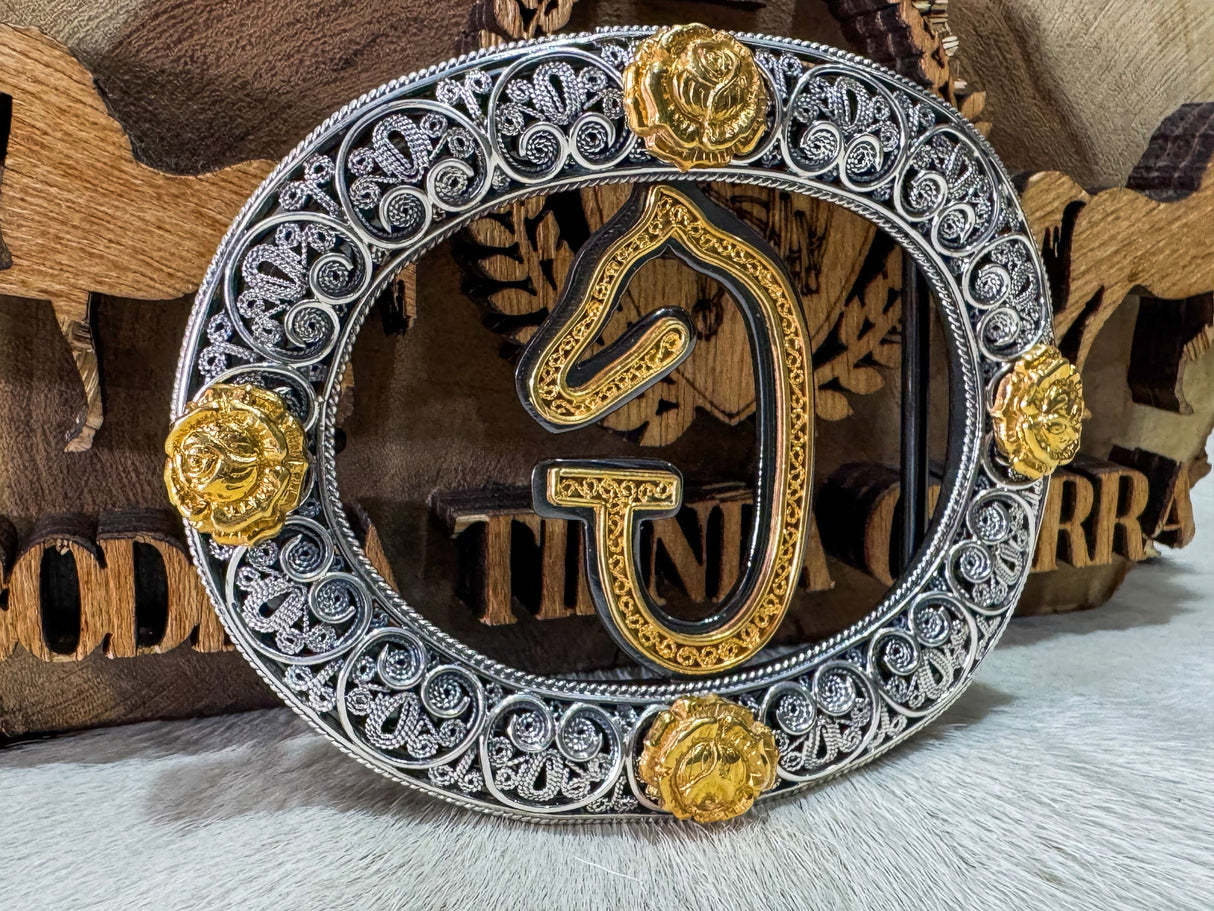 Hebilla de Filigrana en Plata Personalizada - Tiendacharra.com - Bodega Tienda Charra