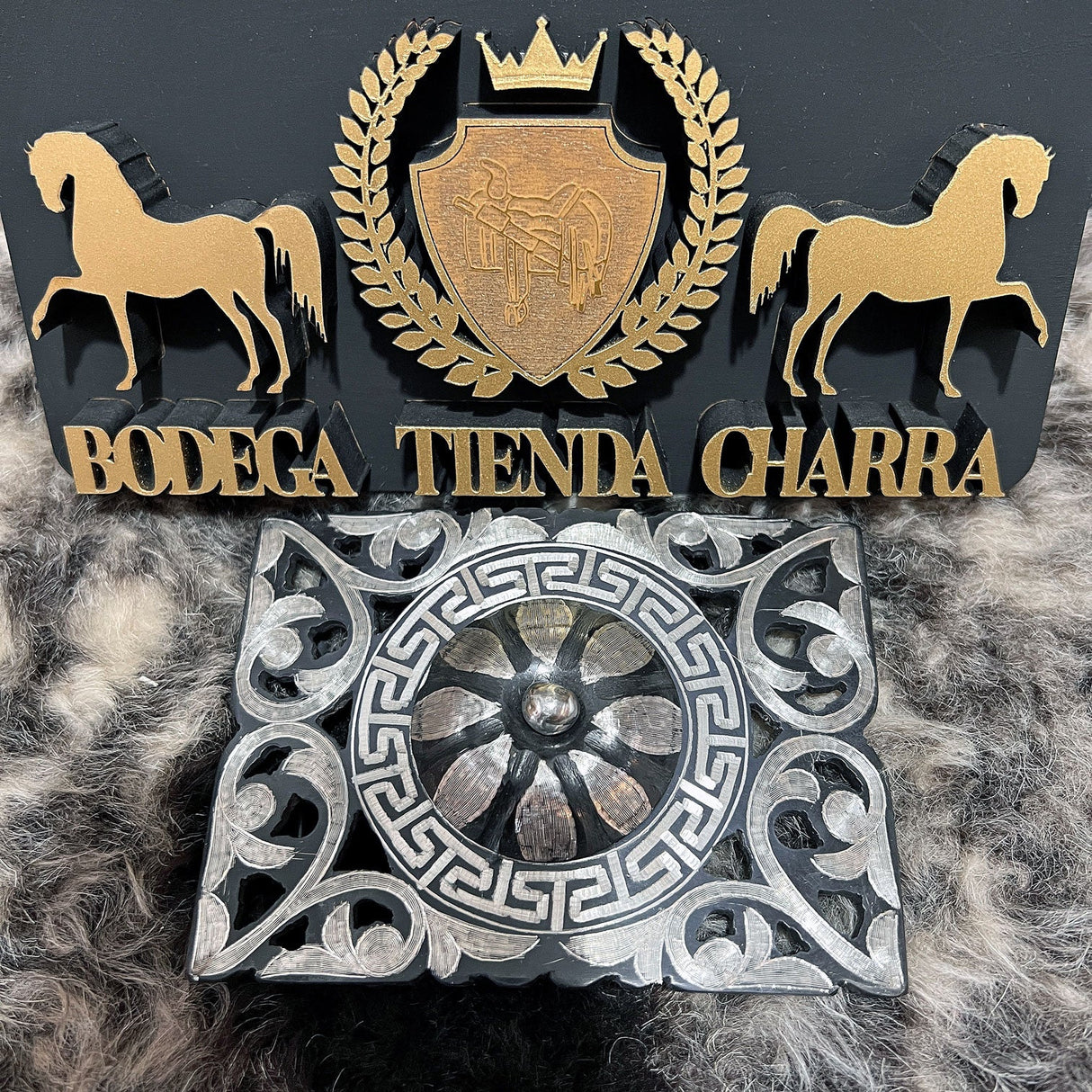 Hebilla grabada en pelo HPN109 - Tiendacharra.com - Bodega Tienda Charra