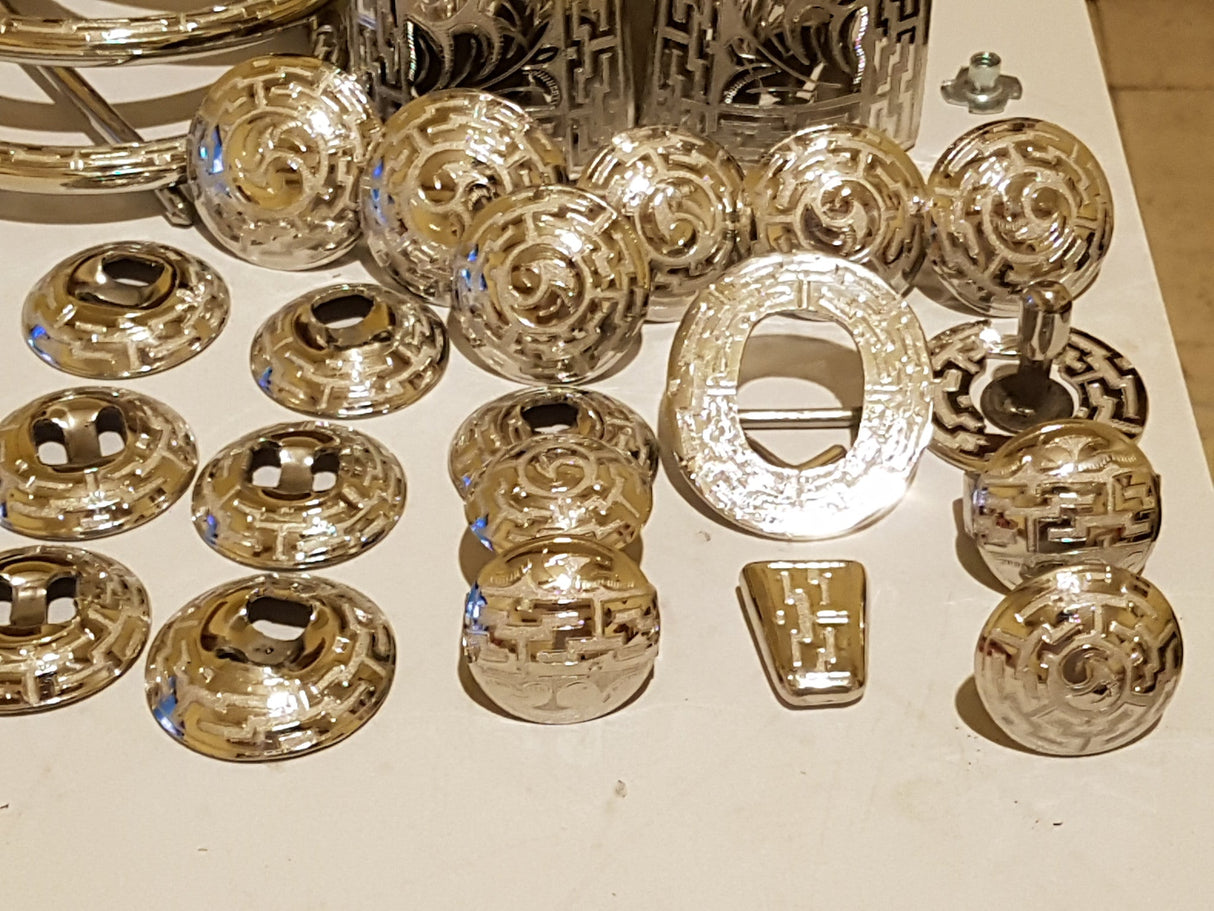 Herraje en acero inoxidable, modelo greca y ramo. - Tiendacharra.com - Bodega Tienda Charra