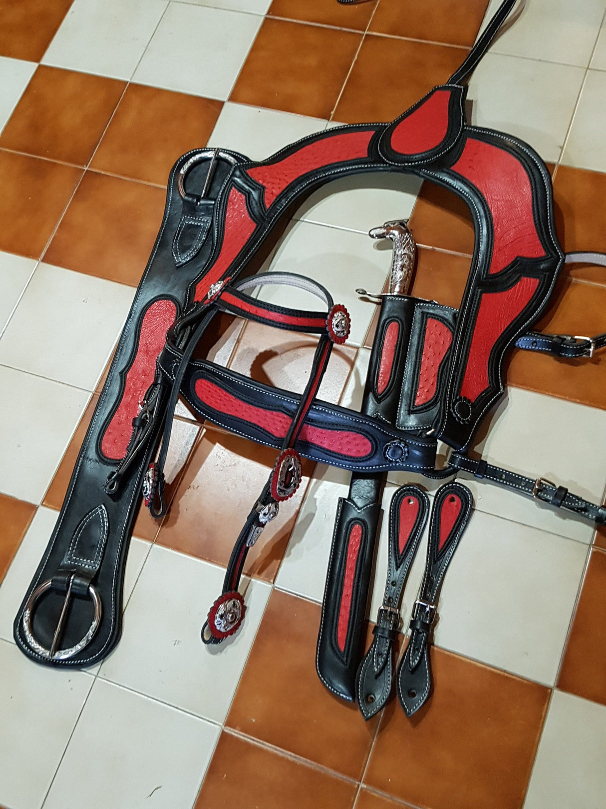 Silla charra bordada con piel de avestruz - Tiendacharra.com - Bodega Tienda Charra