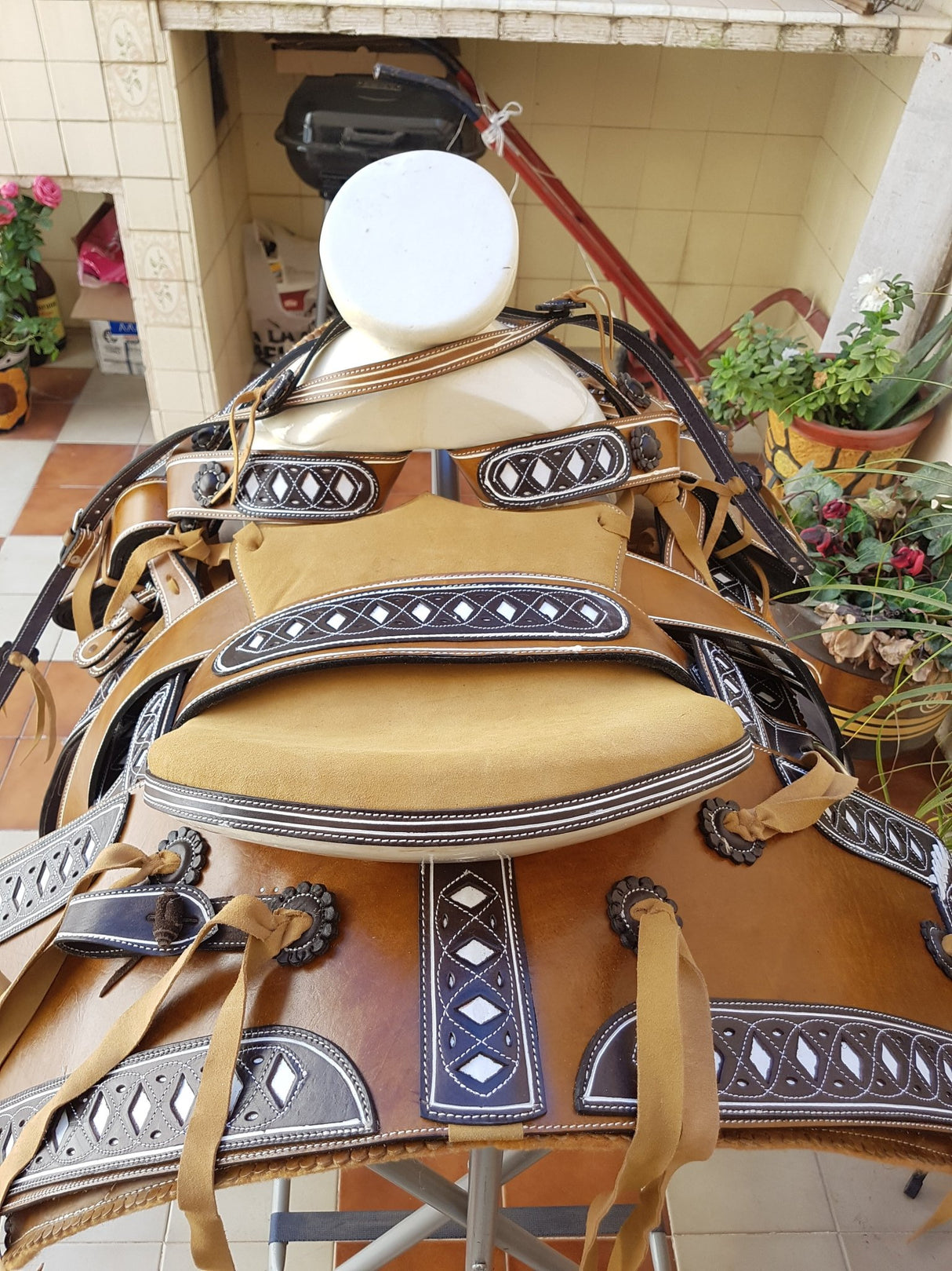 Silla charra cantina cuadrada, vistas resacadas de rombos - Tiendacharra.com - Bodega Tienda Charra