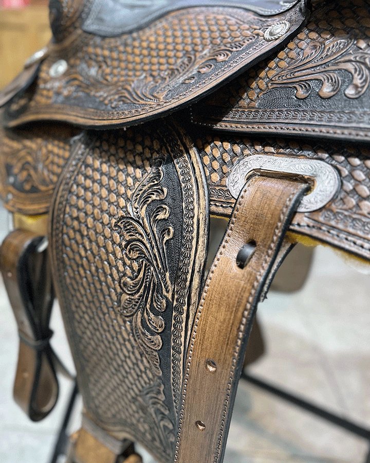 Silla texana cincelada F16 OUTLET - Tiendacharra.com - Bodega Tienda Charra