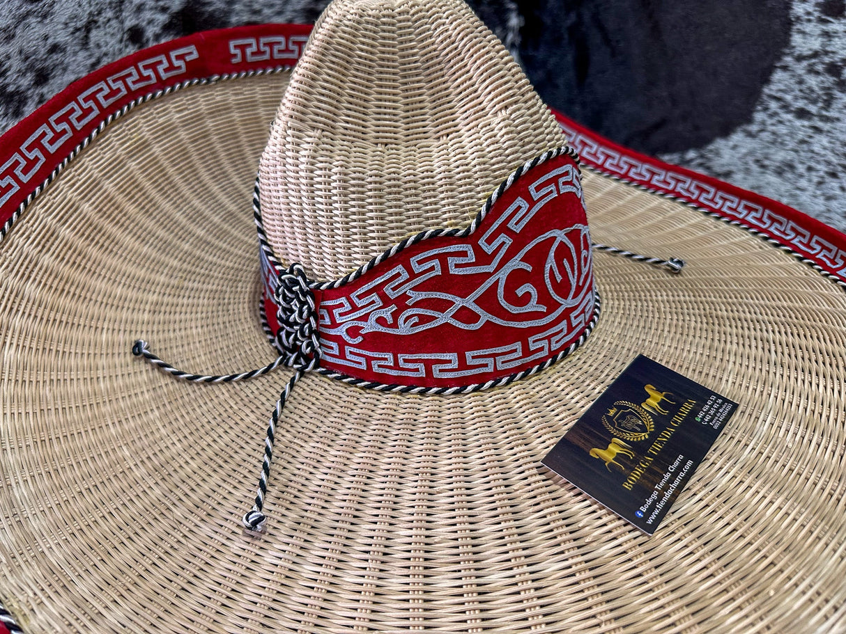 Sombrero charro de mimbre greca charra SGC02 - Tiendacharra.com - Bodega Tienda Charra