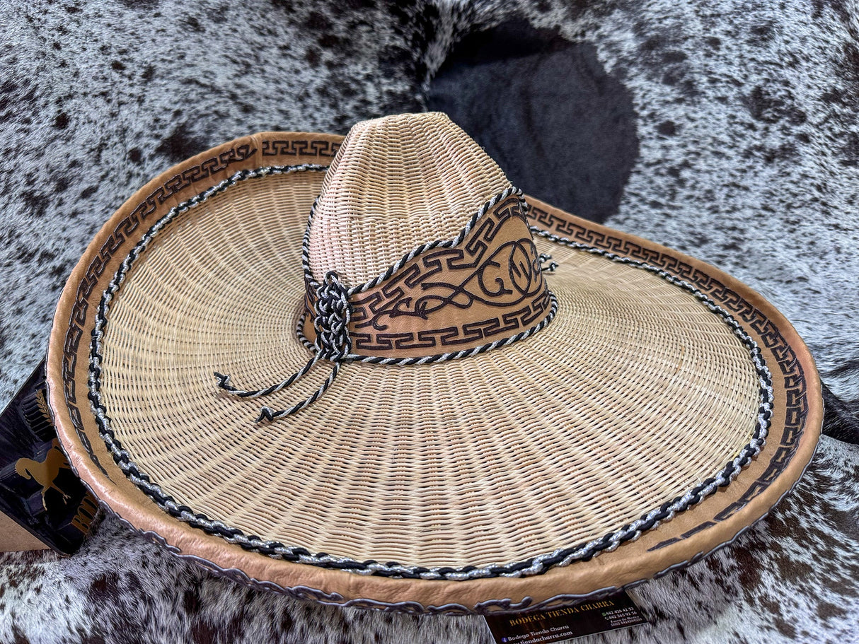 Sombrero charro de mimbre greca charra SGC03 - Tiendacharra.com - Bodega Tienda Charra