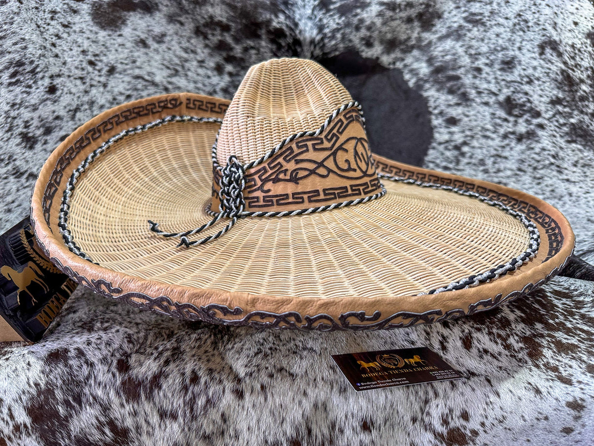 Sombrero charro de mimbre greca charra SGC03 - Tiendacharra.com - Bodega Tienda Charra