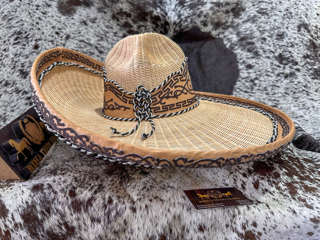 Sombrero charro de mimbre greca charra SGC03 - Tiendacharra.com - Bodega Tienda Charra