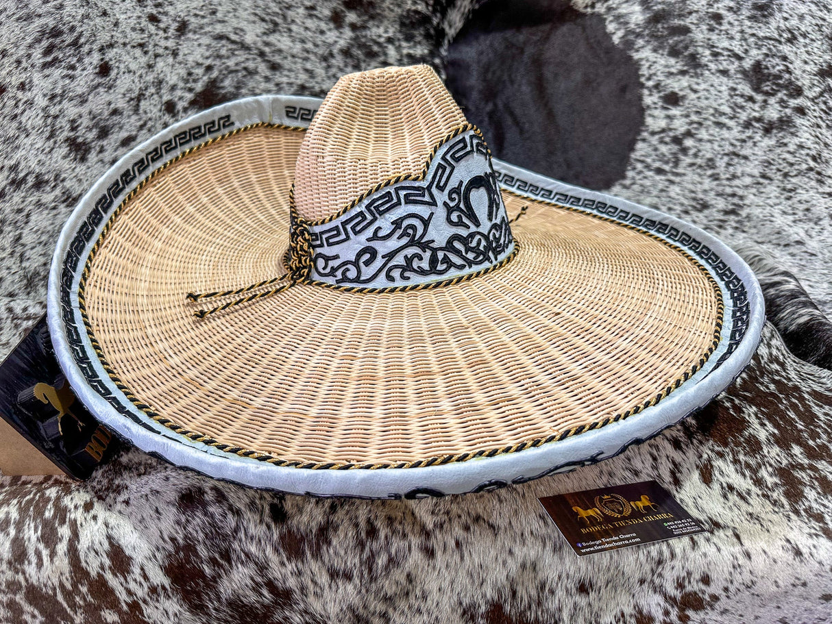 Sombrero charro de mimbre greca charra SGC04 - Tiendacharra.com - Bodega Tienda Charra
