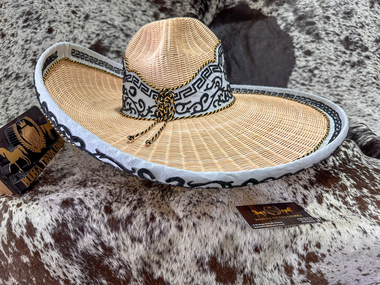 Sombrero charro de mimbre greca charra SGC04 - Tiendacharra.com - Bodega Tienda Charra