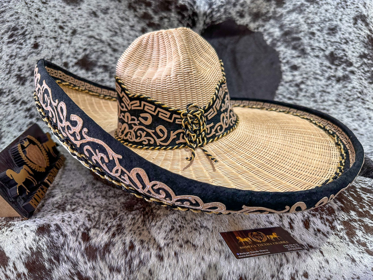 Sombrero charro de mimbre greca charra SGC05 - Tiendacharra.com - Bodega Tienda Charra