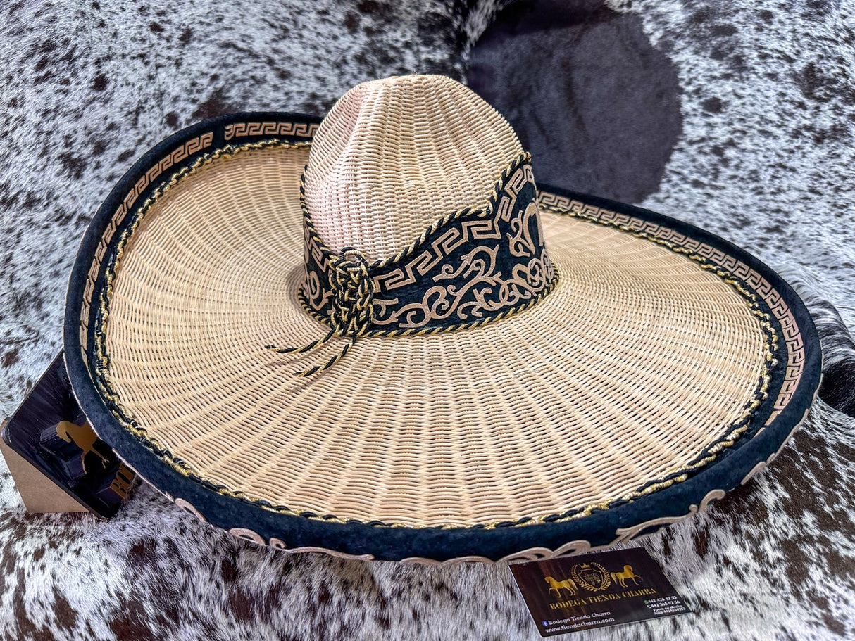 Sombrero charro de mimbre greca charra SGC05 - Tiendacharra.com - Bodega Tienda Charra
