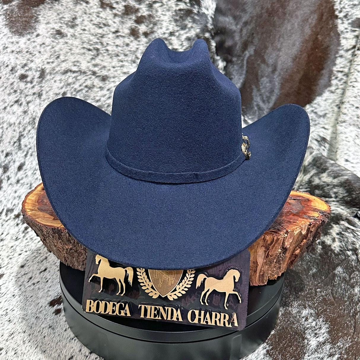 Texana modelo El Patrón - Azul Marino (Tombstone) - Tiendacharra.com - Bodega Tienda Charra