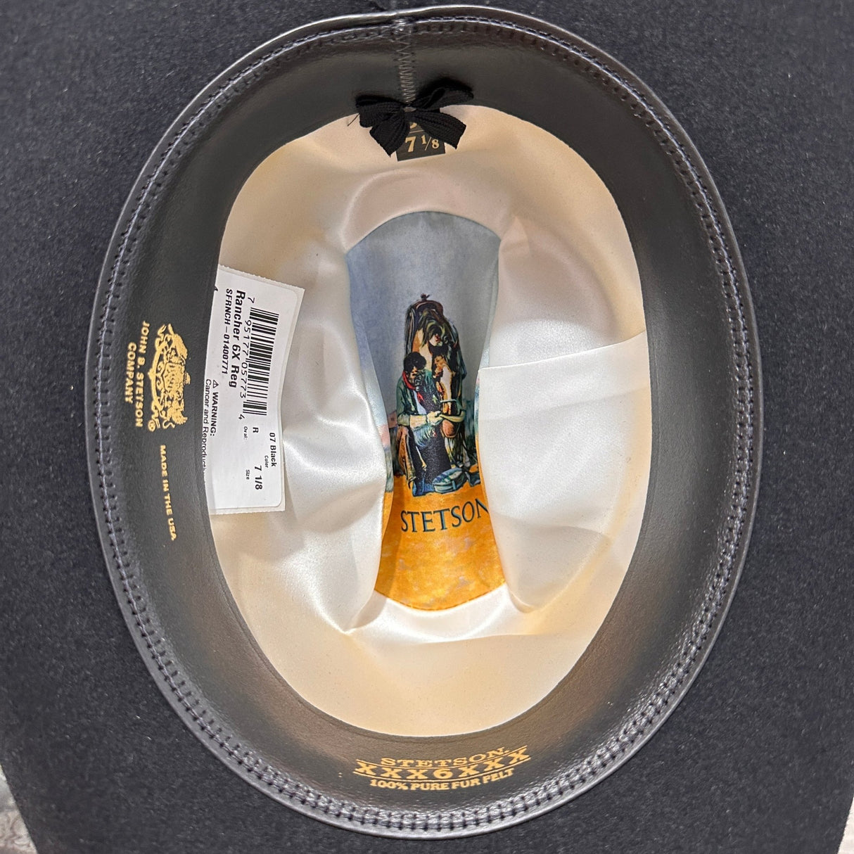 Texana Stetson Rancher 6x Negra - Pelo de Castor - Tiendacharra.com - Bodega Tienda Charra