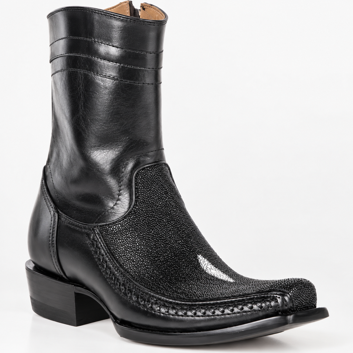Bota Moderna piel exotica piel mantarraya negra mod Diego 04