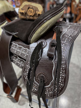 Montura Charra Colita de Pato con Cantinas Desmontables | Combinada | Diseño de Esferas (Copia)