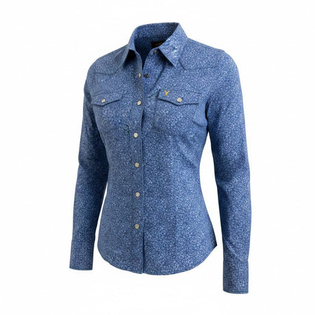 Blusa Vaquera de Dama Yellowstone SDY005 Arina Azul - Tiendacharra.com - Bodega Tienda Charra