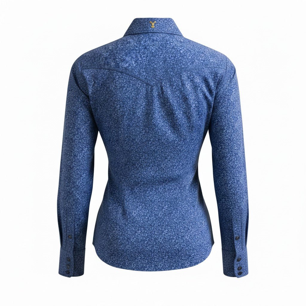 Blusa Vaquera de Dama Yellowstone SDY005 Arina Azul - Tiendacharra.com - Bodega Tienda Charra