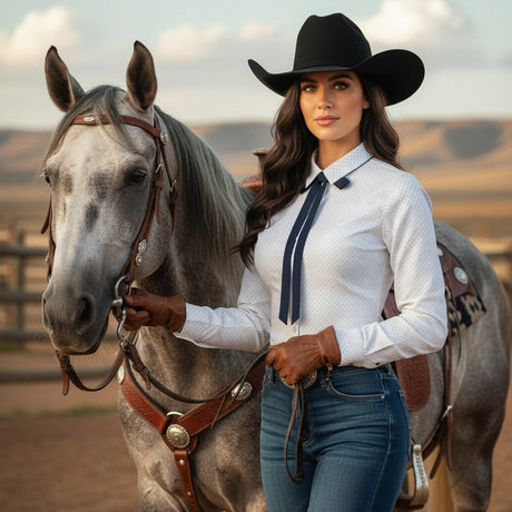 Blusa Vaquera de Dama Yellowstone SDY006 Puntos Blancos - Tiendacharra.com - Bodega Tienda Charra