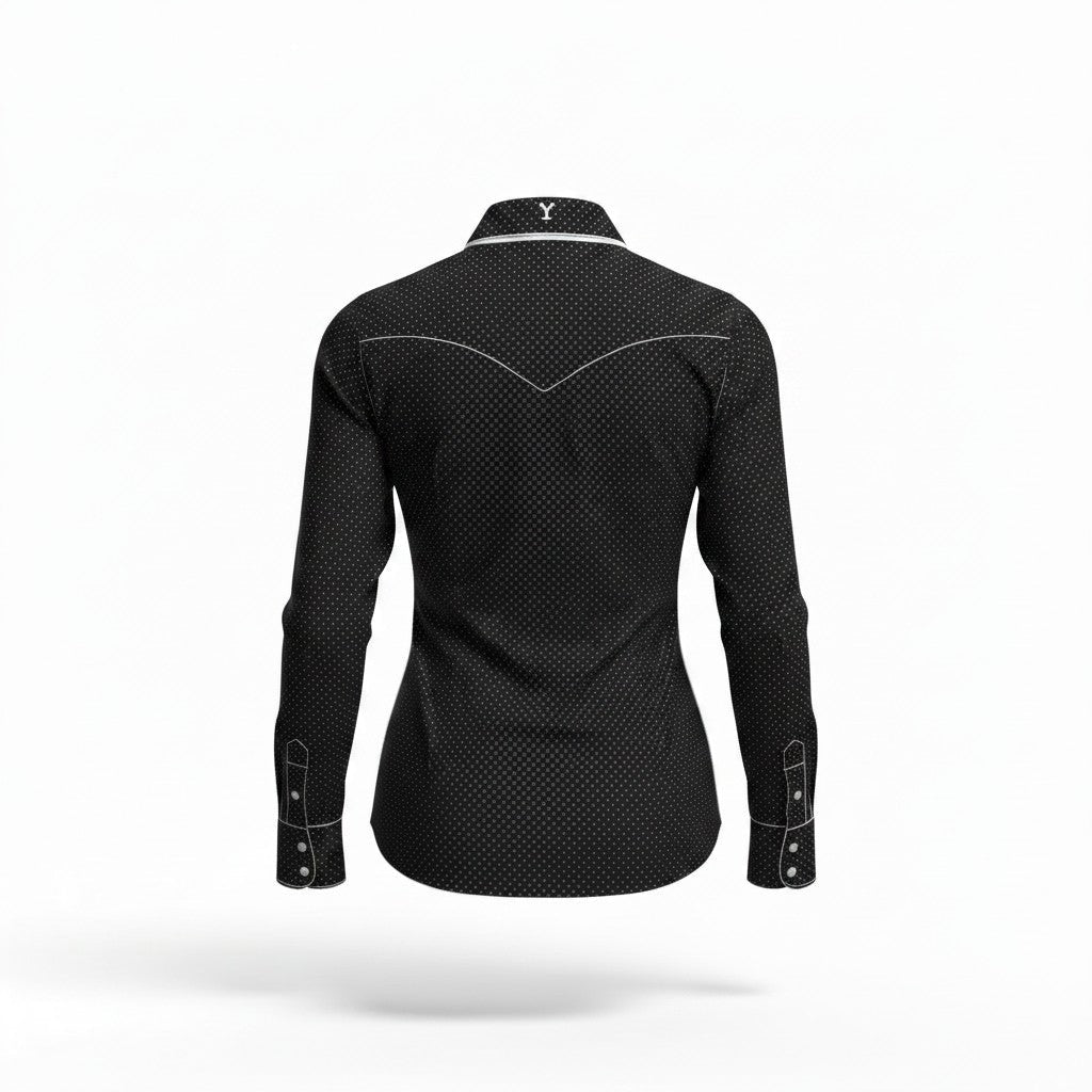 Blusa Vaquera de Dama Yellowstone SDY006 Puntos Negros - Tiendacharra.com - Bodega Tienda Charra