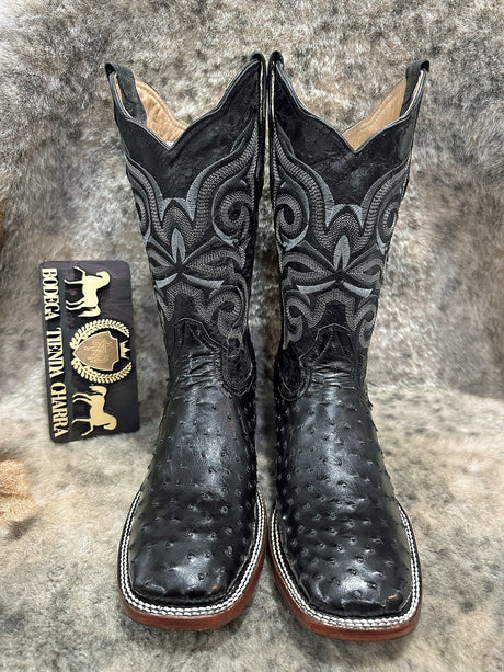 Bota Avestruz Negra (bulldog) - Tiendacharra.com - Bodega Tienda Charra