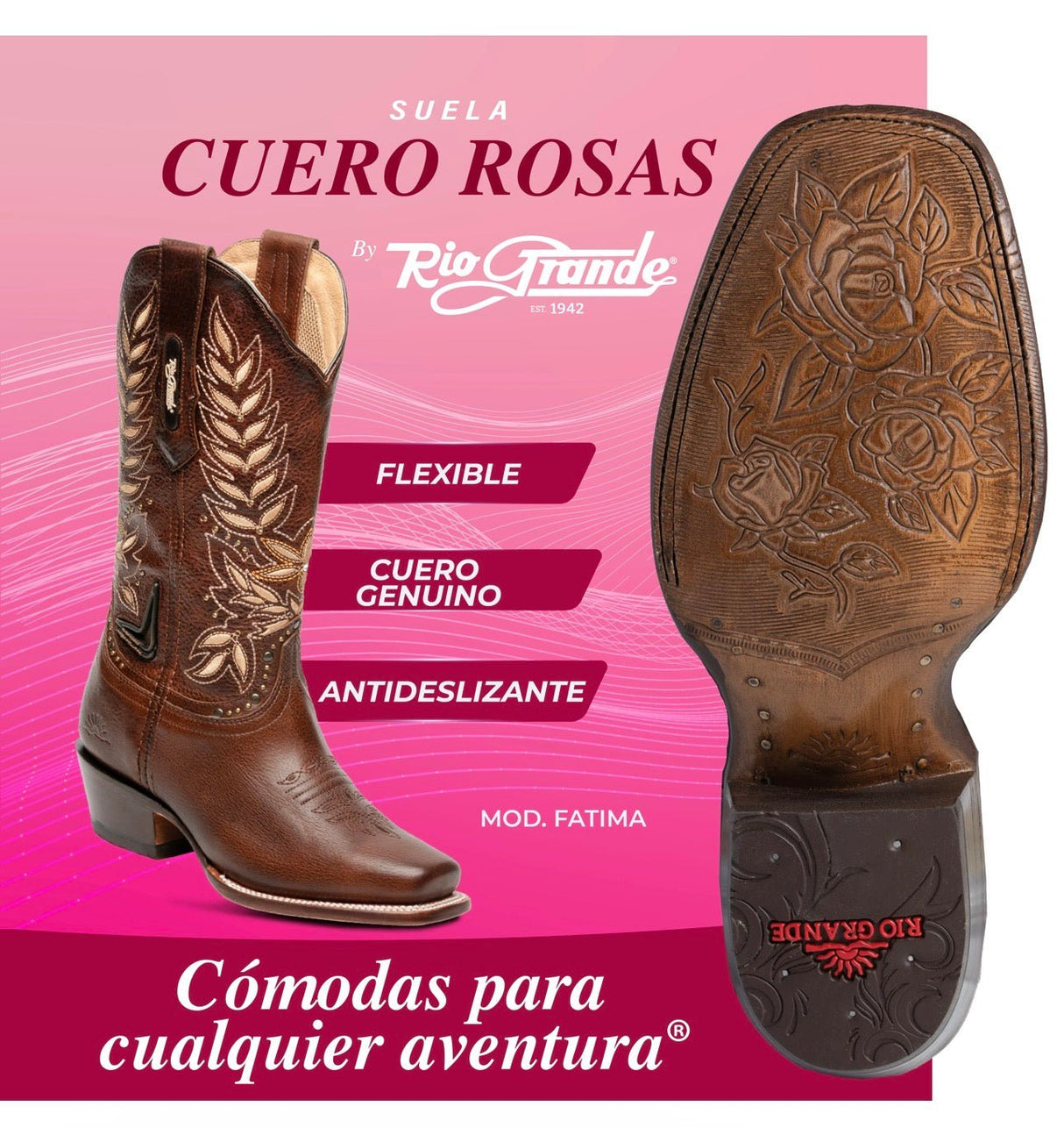 Bota modelo Fatima 07 marca Río Grande para dama - Tiendacharra.com - Bodega Tienda Charra