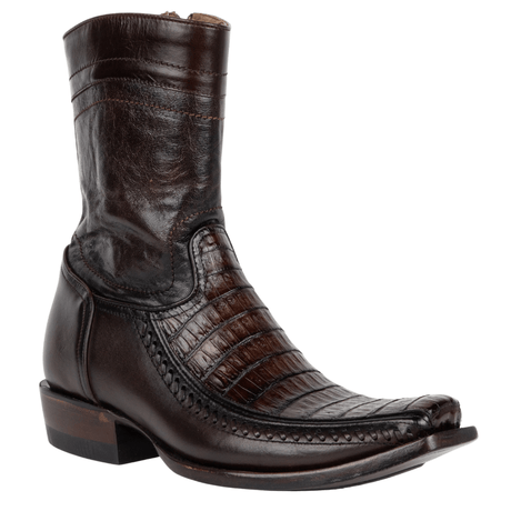 Bota Moderna piel exotica piel Caiman cafe mod Diego 02 - Tiendacharra.com - Bodega Tienda Charra