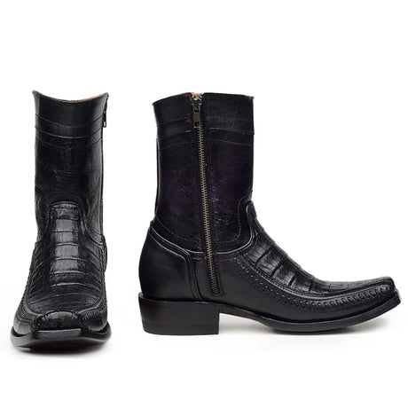 Bota Moderna piel exotica piel Caiman negra mod Diego 02 - Tiendacharra.com - Bodega Tienda Charra
