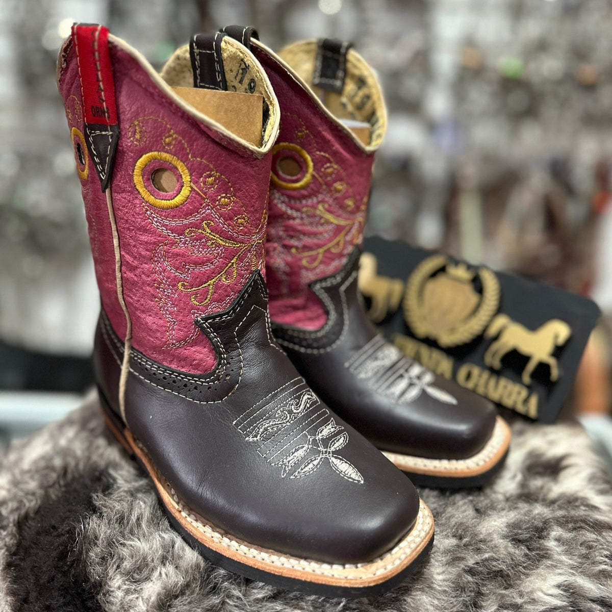 Botines Bota Vaquera Para Bebe DA-702 Cafe Botines Vaqueras Para