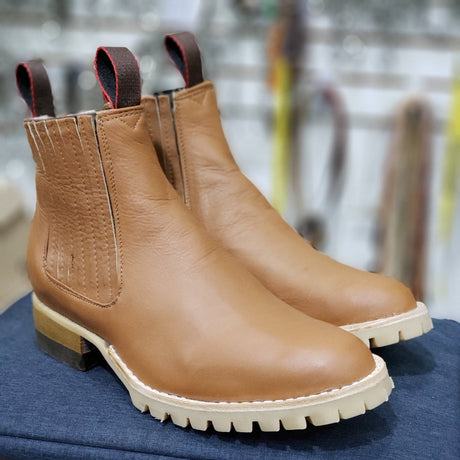 Botin charro suela de tractor, color piel Graso - Tiendacharra.com - Bodega Tienda Charra