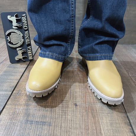 Botin charro suela de tractor, piel color Madera - Tiendacharra.com - Bodega Tienda Charra