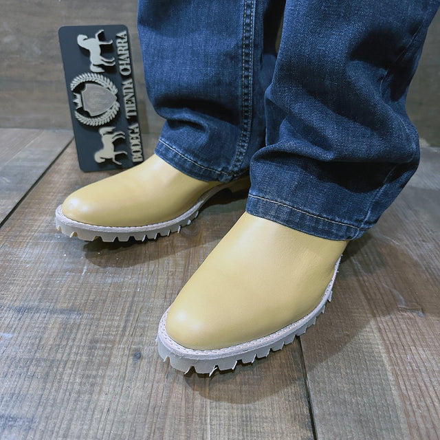 Botin charro suela de tractor, piel color Madera - Tiendacharra.com - Bodega Tienda Charra