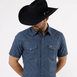 Camisa Yellowstone SCY014 Manga Corta Azul - Tiendacharra.com - Bodega Tienda Charra