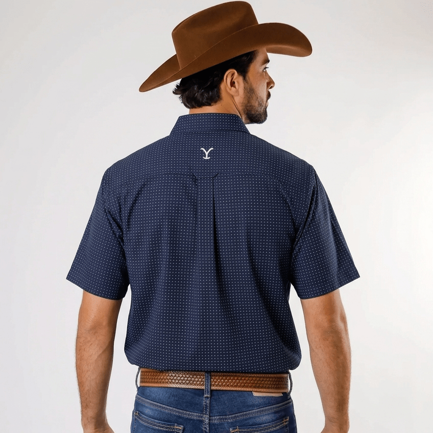 Camisa Yellowstone SCY017 Manga Corta Gris - Tiendacharra.com - Bodega Tienda Charra