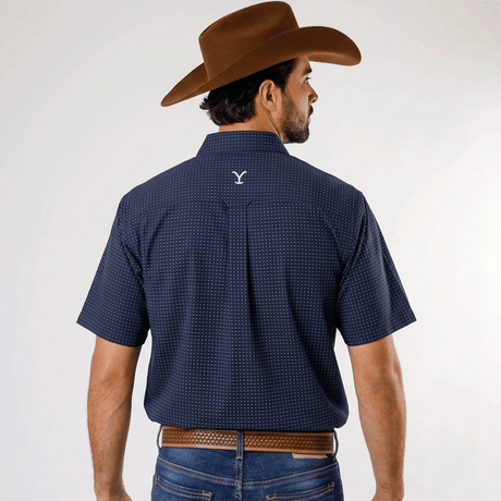 Camisa Yellowstone SCY017 Manga Corta Gris - Tiendacharra.com - Bodega Tienda Charra