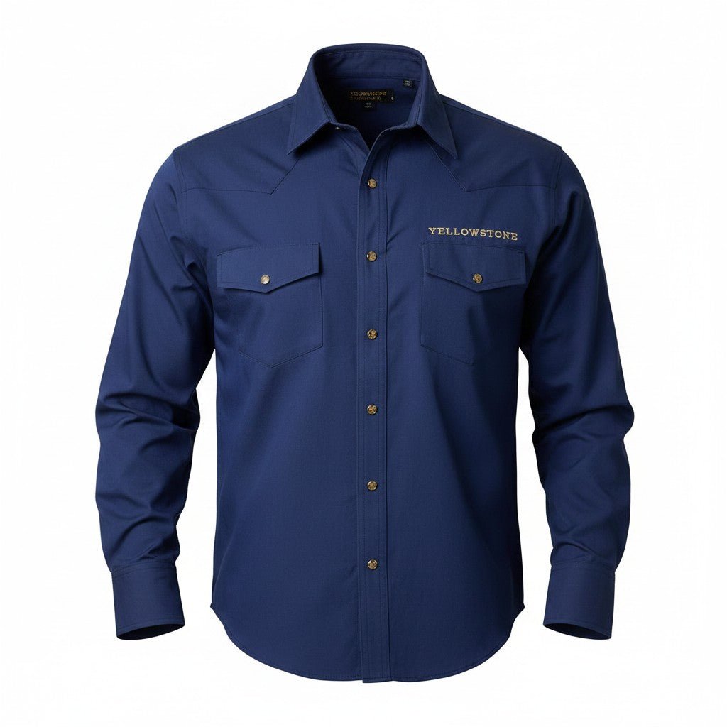 Camisa Yellowstone Y25SCY015 Oxford Indigo - Tiendacharra.com - Bodega Tienda Charra