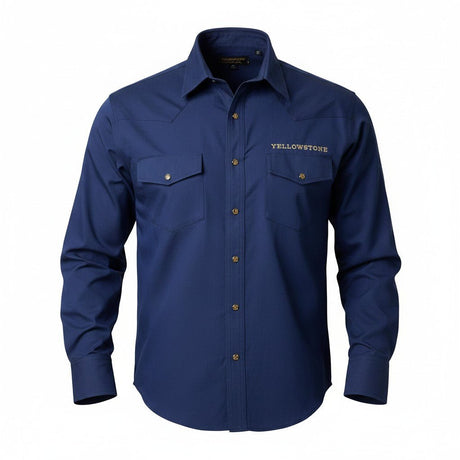 Camisa Yellowstone Y25SCY015 Oxford Indigo - Tiendacharra.com - Bodega Tienda Charra