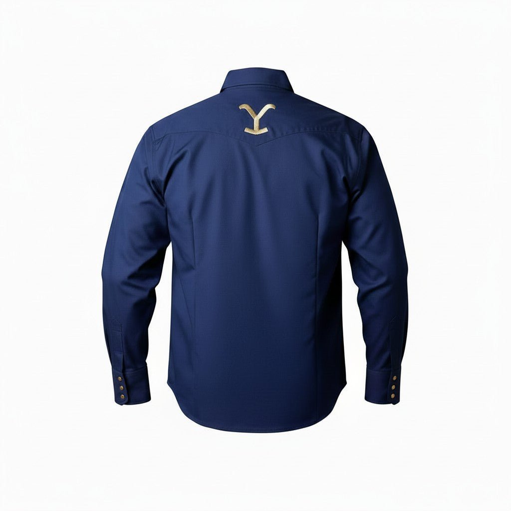 Camisa Yellowstone Y25SCY015 Oxford Indigo - Tiendacharra.com - Bodega Tienda Charra